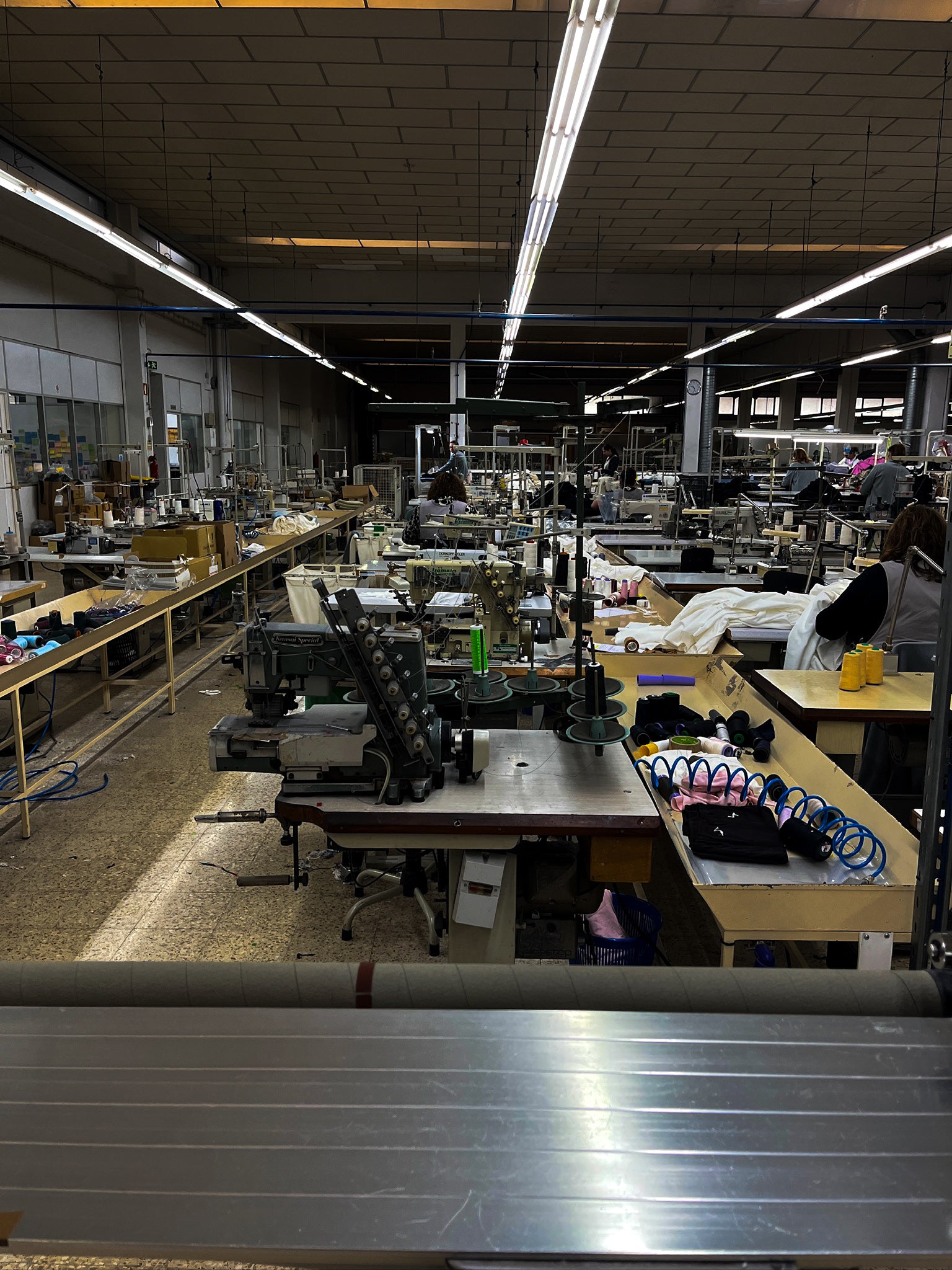 Inside a garment production area of a potential Portuguese clothing factory for Origin.