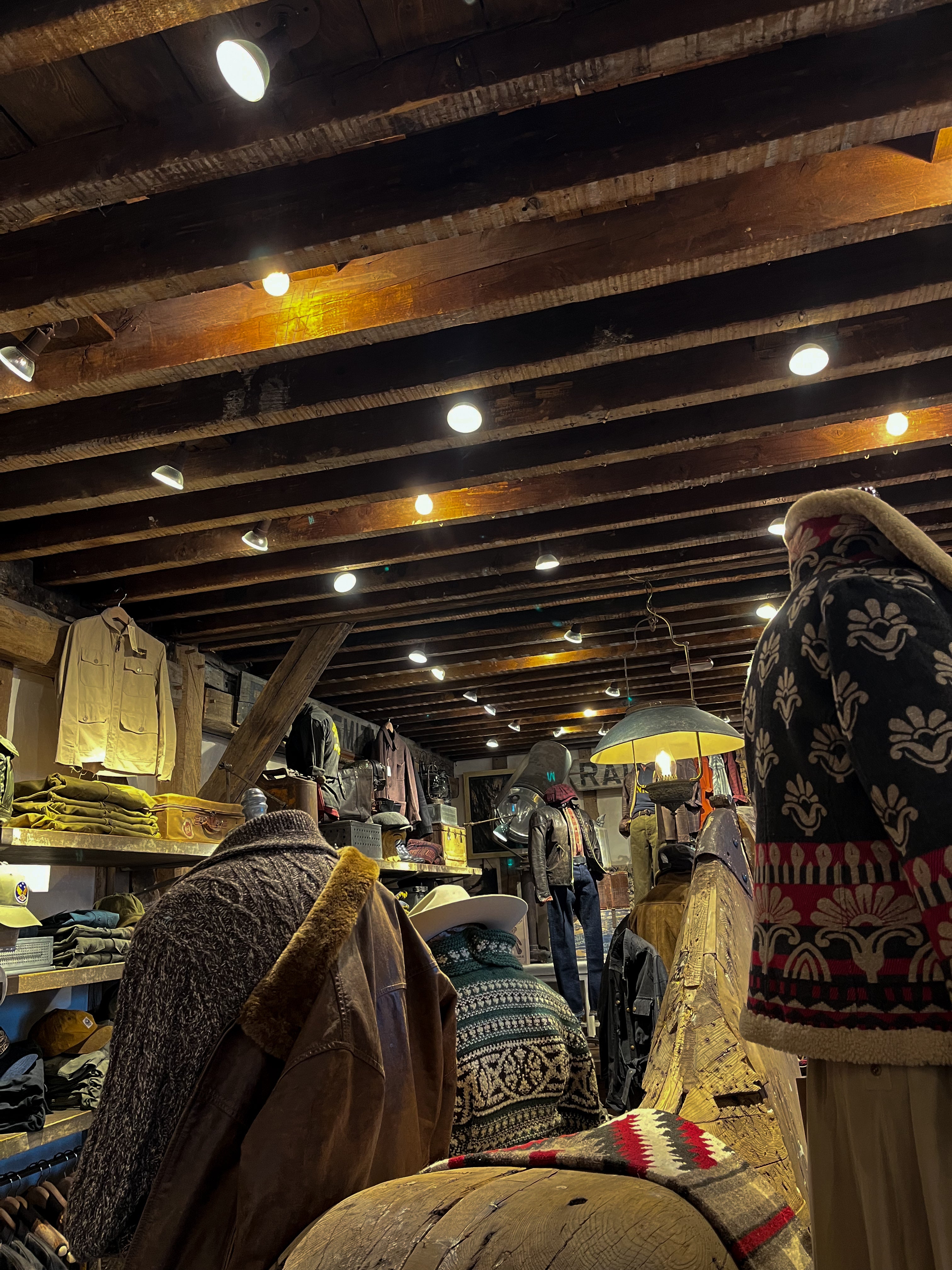 Clothing store with an old-world, luxurious feel/style.